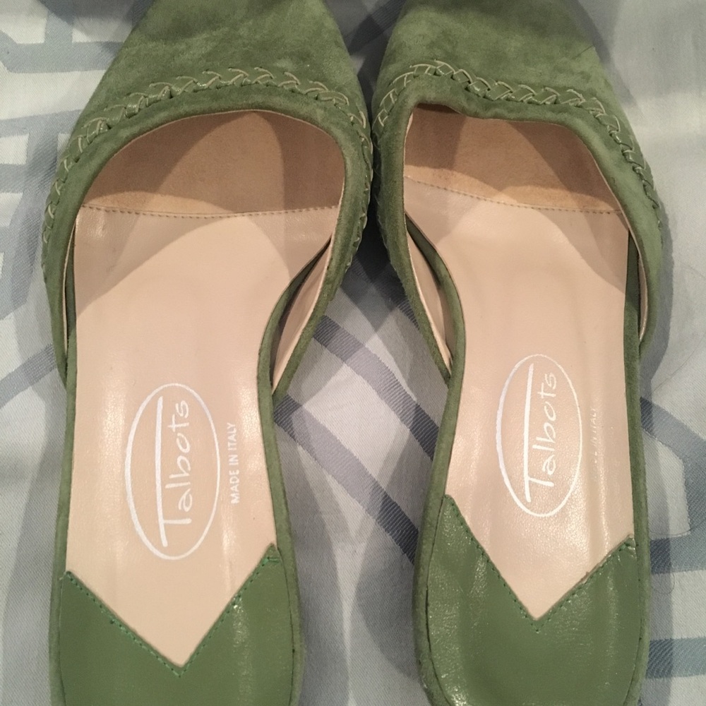 Green Suede Slides From Talbots - Size 5 - image 2